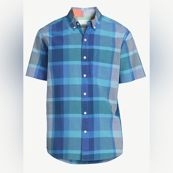 Madras Button Down Shirt with Short Sleeves 3XL - Picture 1 of 9
